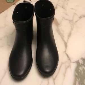 Alice + Whittles Black Ankle Rain Boots. New